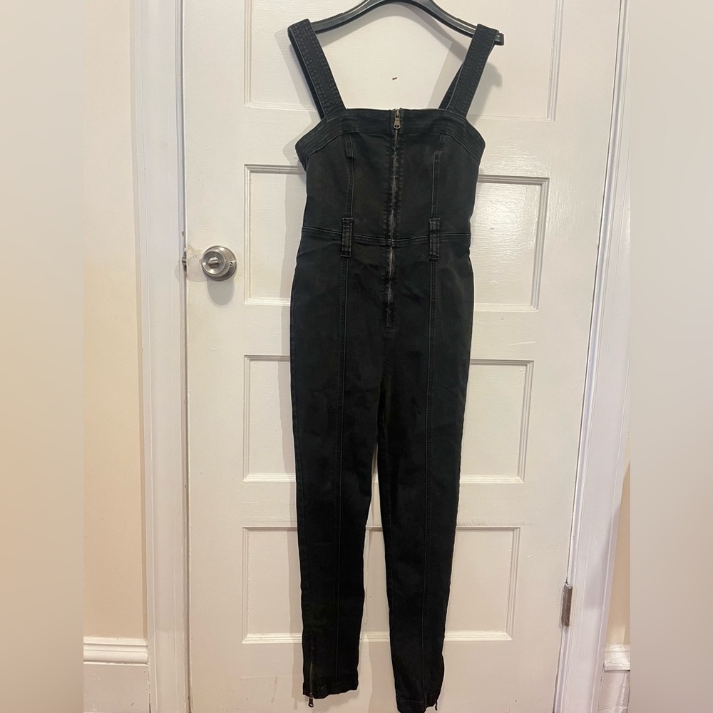 Denim zipped jumpsuit, black, Urban Outfitters